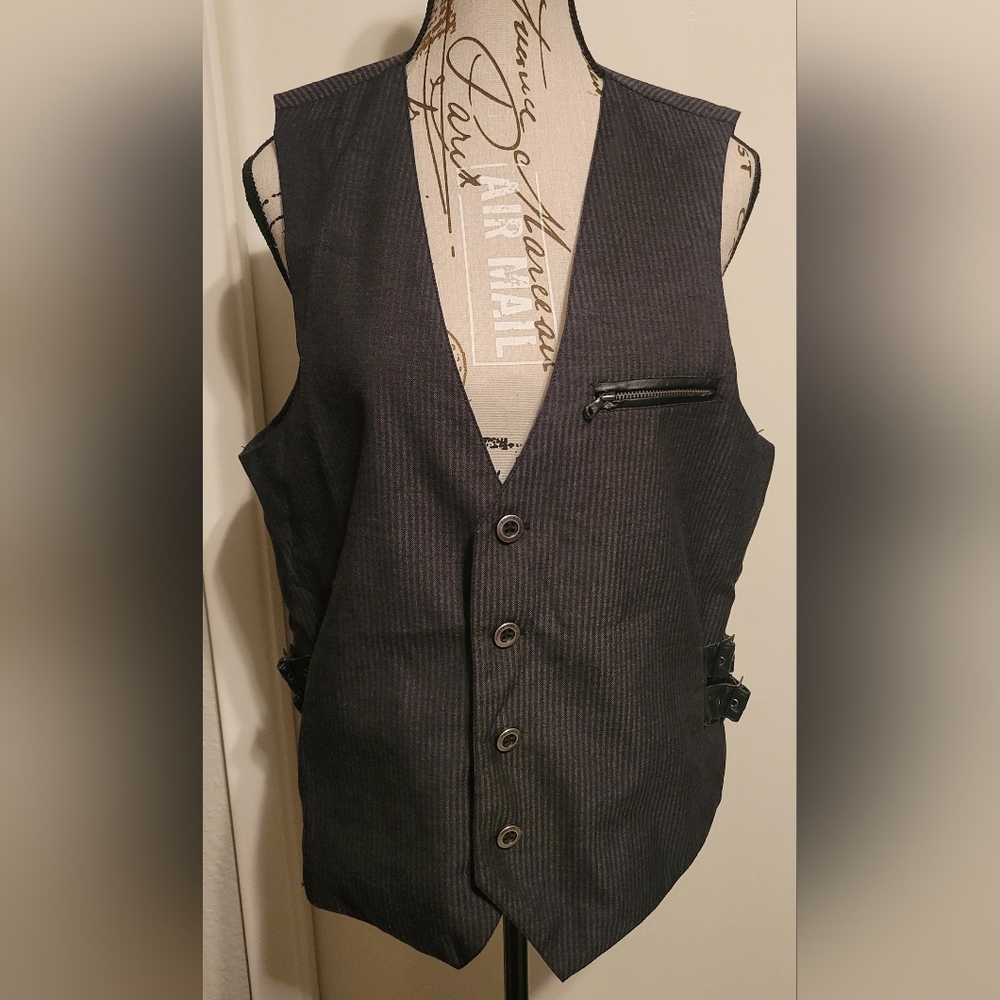 Rock & Republic Unisex Pinstripe Vest Sz Large
